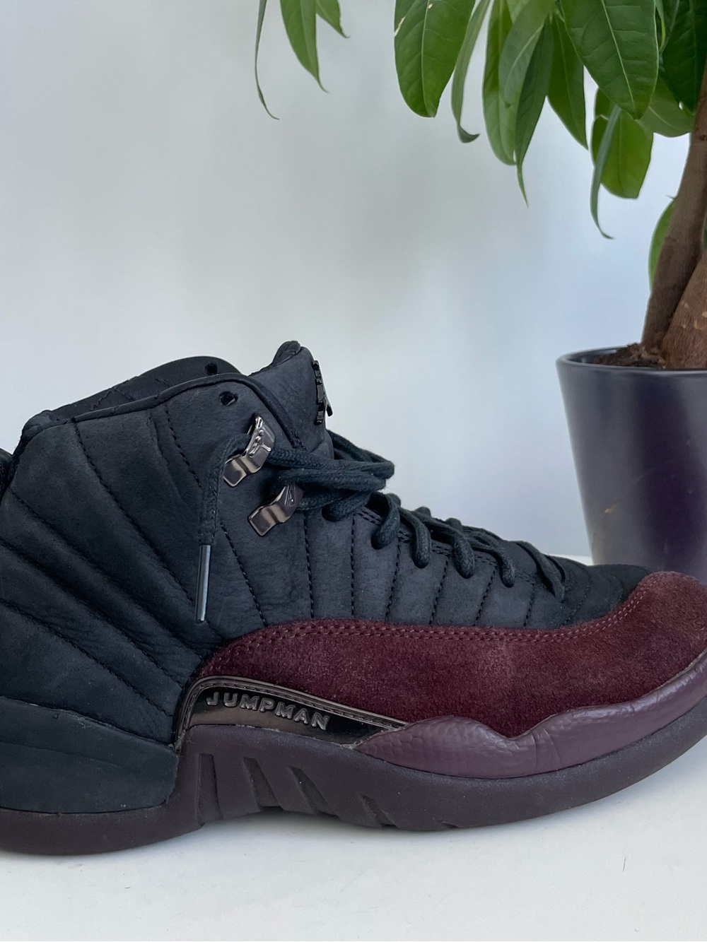Women Size 9 Nike Air Jordan 12 x A Ma Maniére Black Burgundy Crush Shoes